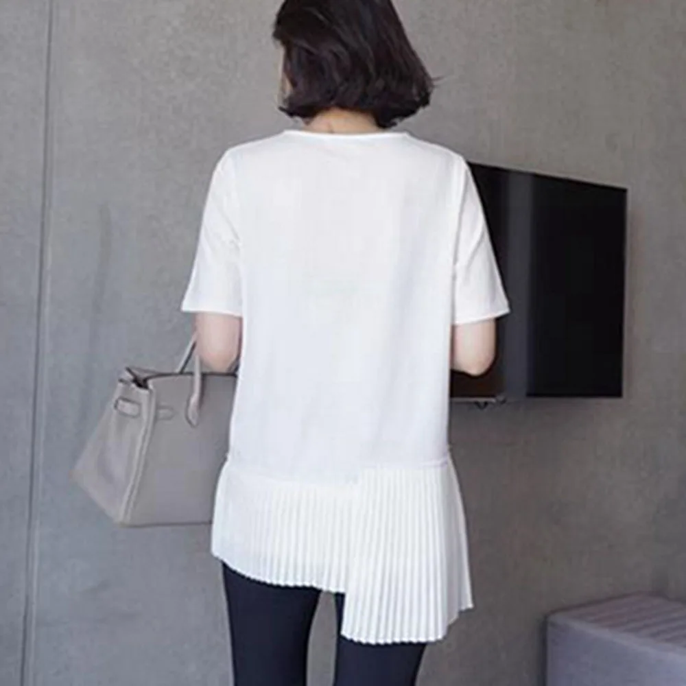 Женская толстовка с длинным рукавом и оборками Белый Свободный пуловер в