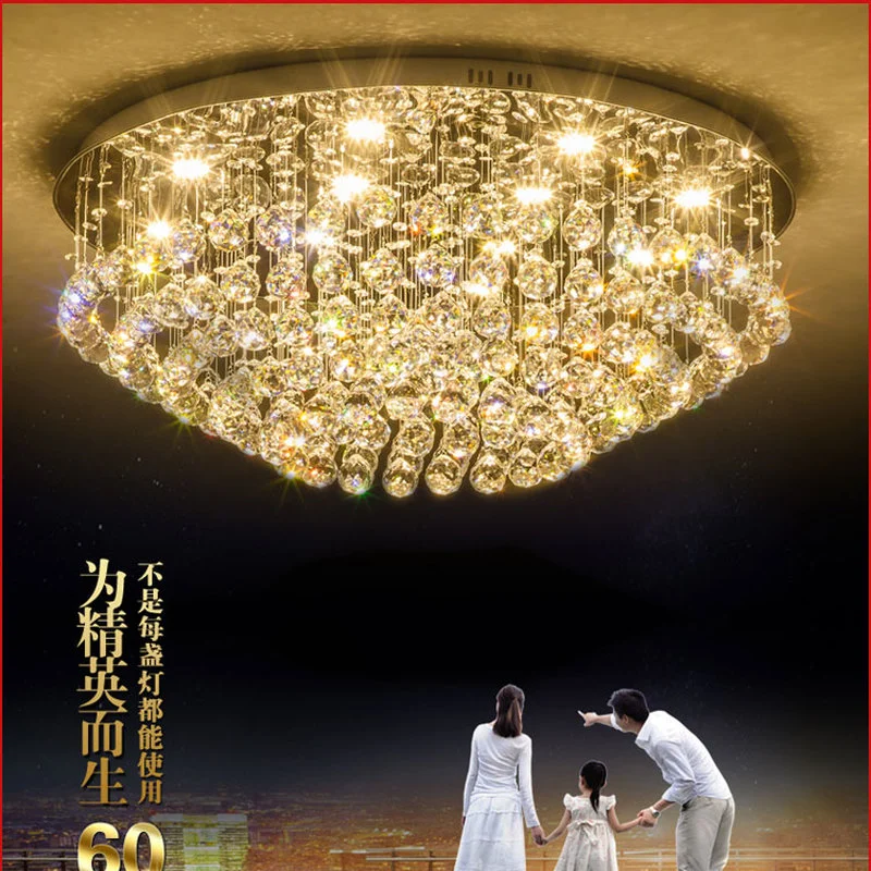 Роскошный Простой круговой Хрустальный потолочный светильник модные