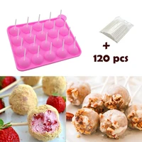 kongbaking bpa free lollipop silicone molds ball shaped mold cake pop mold muffin cake ice cube trays stick gumdrop jelly mould
