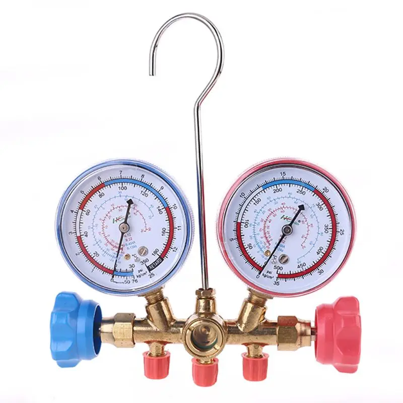 

AC Diagnostic Manifold Freon Gauge Hose Set Charging R134A R12 R22 R502 Refriger