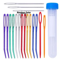 kaobuy 17pcs bent tip tapestry needles yarn large eye blunt needles for hand sewing with plastic sewing needle