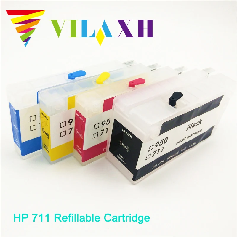 Пустой многоразовый картридж vilaxh для принтера hp 711 design jet T120 T520 с чипом