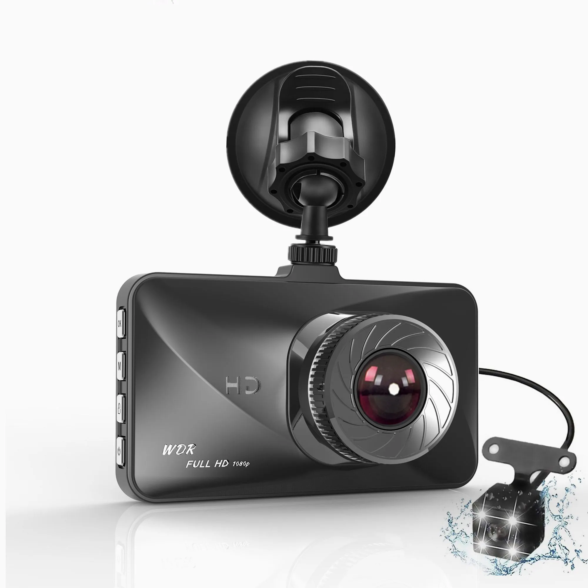 Dual Camera Dash Cam 1080P " FHD Автомобильная камера DVR Dashboard камера с углом обзора 170 градусов ночного видения g-датчик движения регистратор - Название цвета: Dual Camera