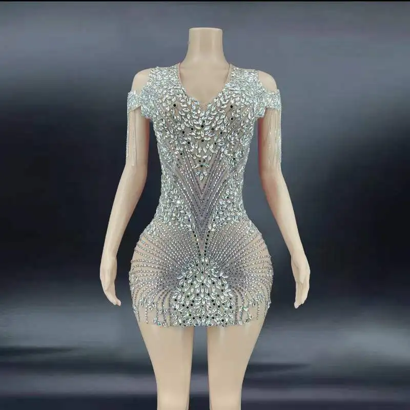 

Fall New Mesh Imported Velvet Jewelry Pearl sequins Patchwork Dress Fashion Party exclusive clothing