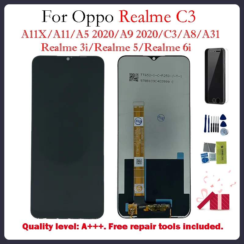 

Оригинальный дисплей для OPPO Realme C3, сенсорный экран, дигитайзер, запасные части для A5 A9 2020 Realme 5 LCD A11X A8 A31 Realme 6i