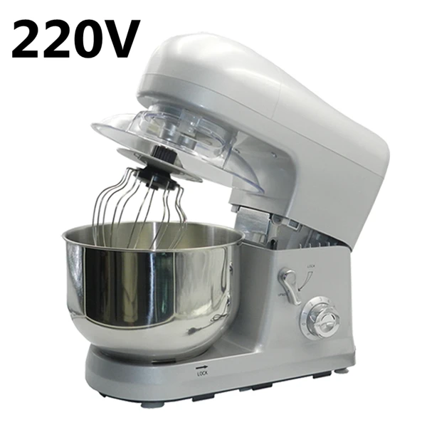 Silver 220V JIQI 5L электрическая автоматическая машина шеф-повара 800 Вт миксер для взбивания яиц торт тесто хлеб миксер подставка блендер Коммерческая Кухня 220 В - Цвет: Silver 220V