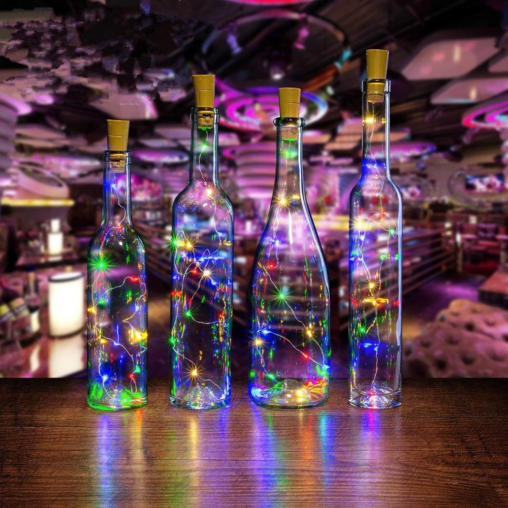 

Wine Bottle Cork Lights String 20 LED Fairy Lights Battery Power Party Wedding Christmas Halloween Decoration Bar Bottle Lights