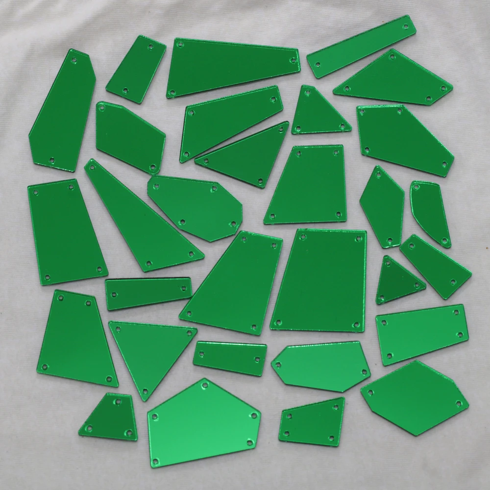 Зеркальные стразы из зеленого акрилового волокна для шитья своими руками