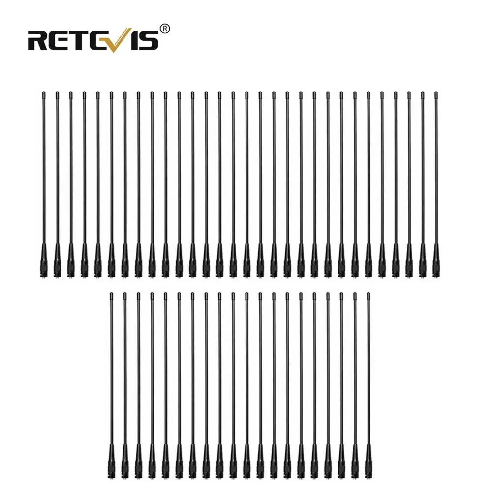 50 шт. RETEVIS RHD 771 SMA F рация антенна VHF UHF Двухдиапазонная 39 см для Kenwood Retevis RT21 RT5R Baofeng UV5R