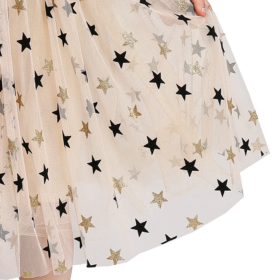 LUCKKIDS Girls Summer T Shirt and Sequined Dress 2Pcs Swan Kid Spring Casual Clothes Suit Tee+Star Tutu Skirt Set