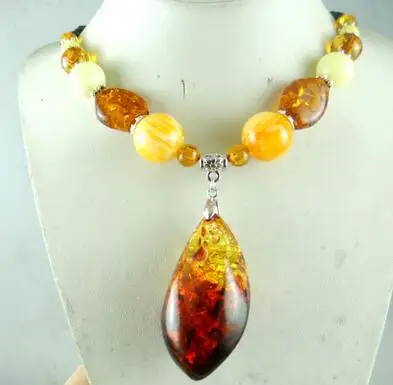 Ожерелье с капельками золотистого мёда колье натуральными драгоценными