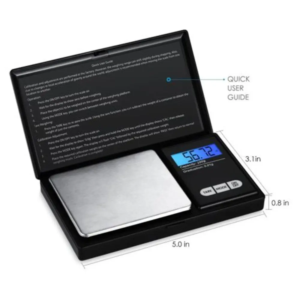 

Weighing scale portable stainless steel mini High-precision digital pocket scale electronic jewelry gold and silver scales