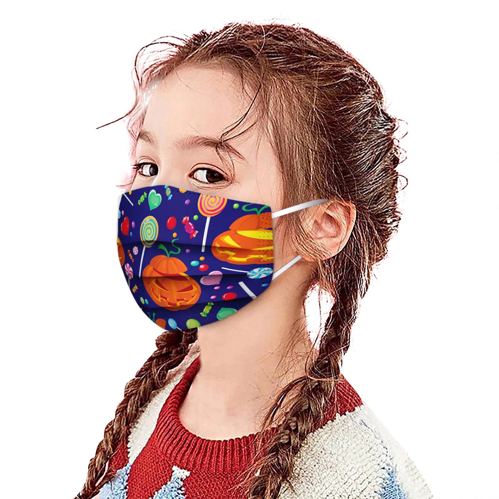 

Маска детская трехслойная с фильтром, утолщенная маска для лица и рта, быстрая доставка, для косплея на Хэллоуин, 10 шт.