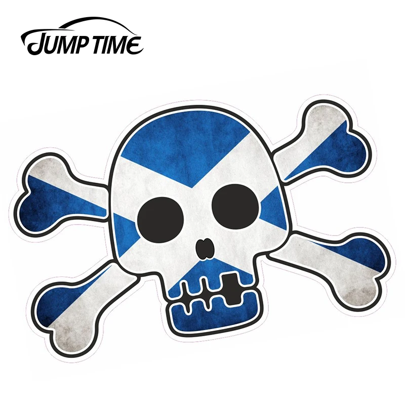 JumpTime 13 см X 9 3 пиратский Стиль череп с костями Шотландия шотландской Saltire Флаг