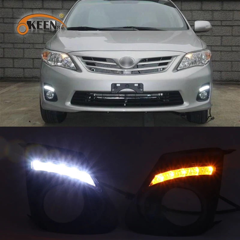 2 шт. светодиодный DRL для Toyota Corolla 2011 2012 2013 дневный бег Супер яркость 12 в