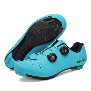 New Listing Professional Cycling Shoes Men Sneakers Self-Locking Road Bike Shoes Flat Spd Cleat Breathable Womens Bicycle Shoes