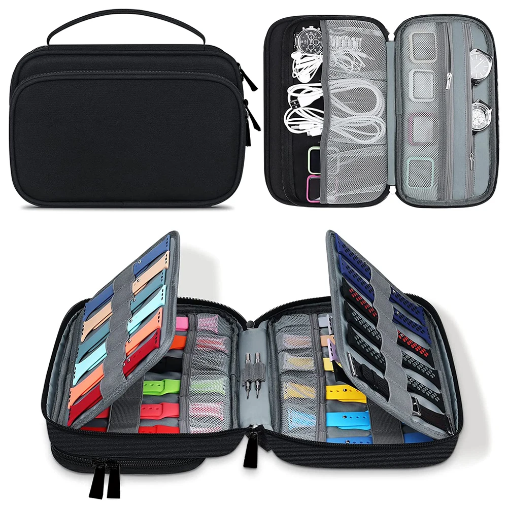 

Многофункциональная сумка для хранения умных ремешков на 36 ячеек для Apple Watch, прочный портативный чехол для ремешка, сумка для хранения данн...