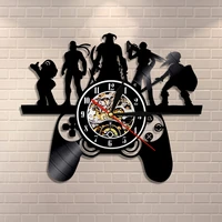 retro games vinyl record wall clock game room game controllers wall art decorative vintage wall clock pop games gift for boys