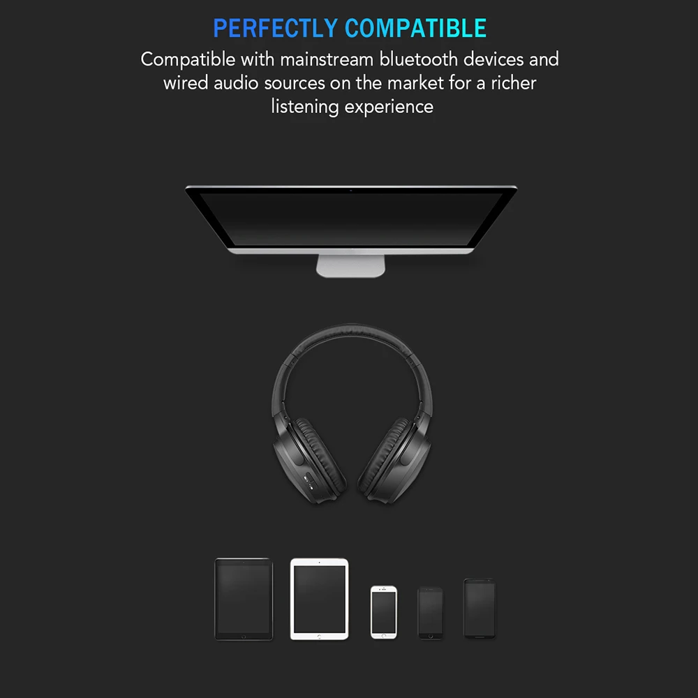 KEBIDU наушники Bluetooth 5 0 беспроводные складные спортивные беговые с микрофоном для