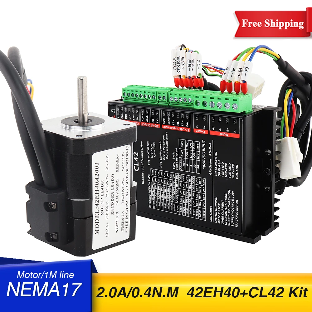 Серводвигатель NEMA 17 42EH40A2001 шаговый двигатель 2 а 0 4 Нм и CL42 с замкнутым циклом