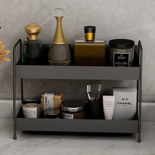 Большая вместительная двухслойная стойка для хранения мелочей органайзер