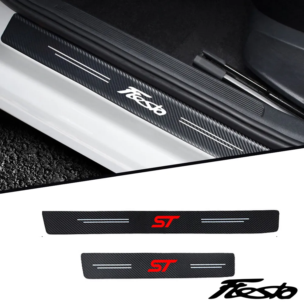 

4pcs Car threshold Car sticker for ford fiesta mk7 4 5 6 st stline vignale Car stickers Accessories