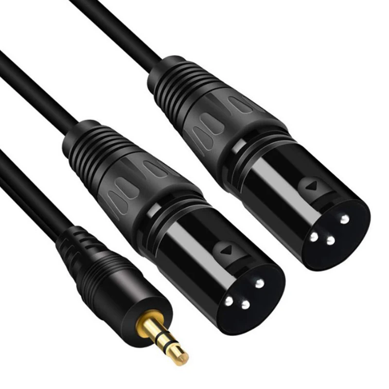 Кабель XLR 3 5 мм стерео разъем штекер двойной OFC Aux аудио кабель фольга + Плетеный