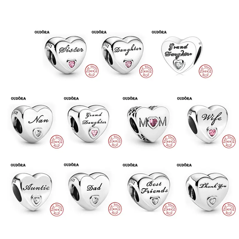 Реальные 925 пробы серебро ко дню рождения одежда для мамы папы дочери или сына