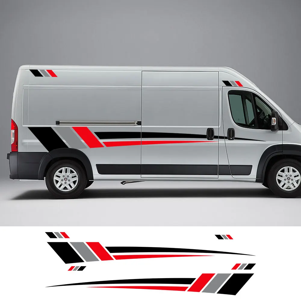 

6Pcs/Lot Car Body Stickers Motorhome Stripes Graphics Decals For Peugeot Boxer Citroen Jumper Fiat Ducato Camper Van Accessories