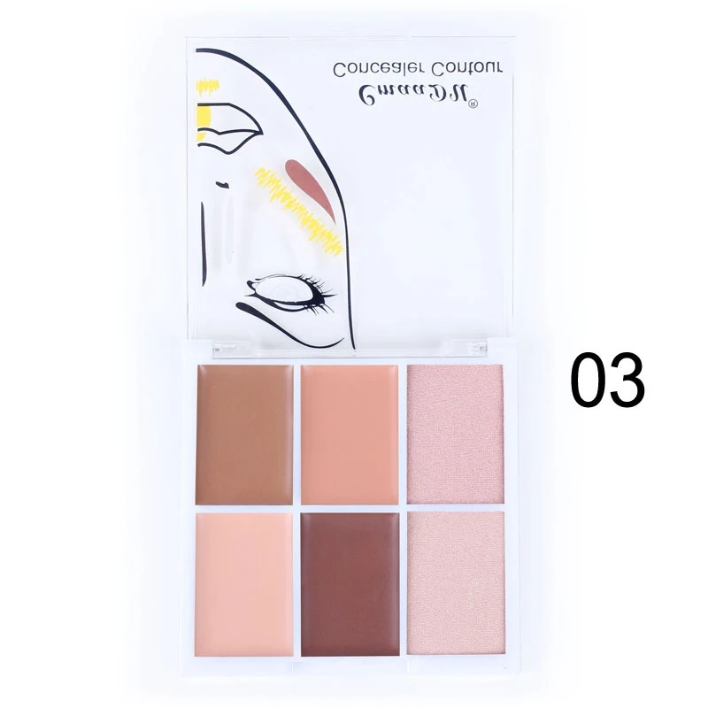 CmaaDu Concealer Cream Primer Paleta De Corretivo Profissional 6 Colors Cosmetic Camouflage Palette Face Makeup |