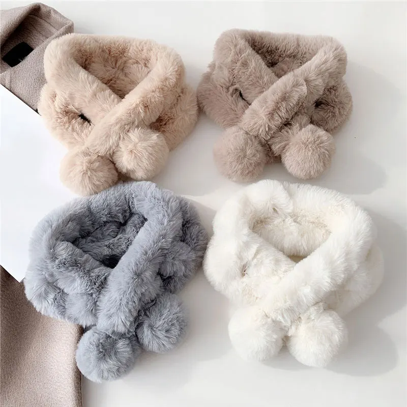 Мягкая пушистая шаль плюшевый шарф шарфы снуды однотонные утепленные меховые