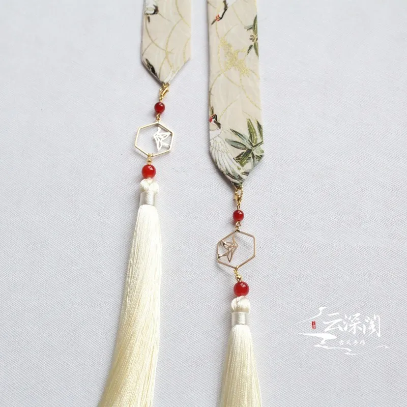 Tassels style Наденьте на лоб ленту для волос hanfu tassel горячее тиснение парча Карп съемная бахрома кран шины аксессуары для волос - Цвет: Tassels style