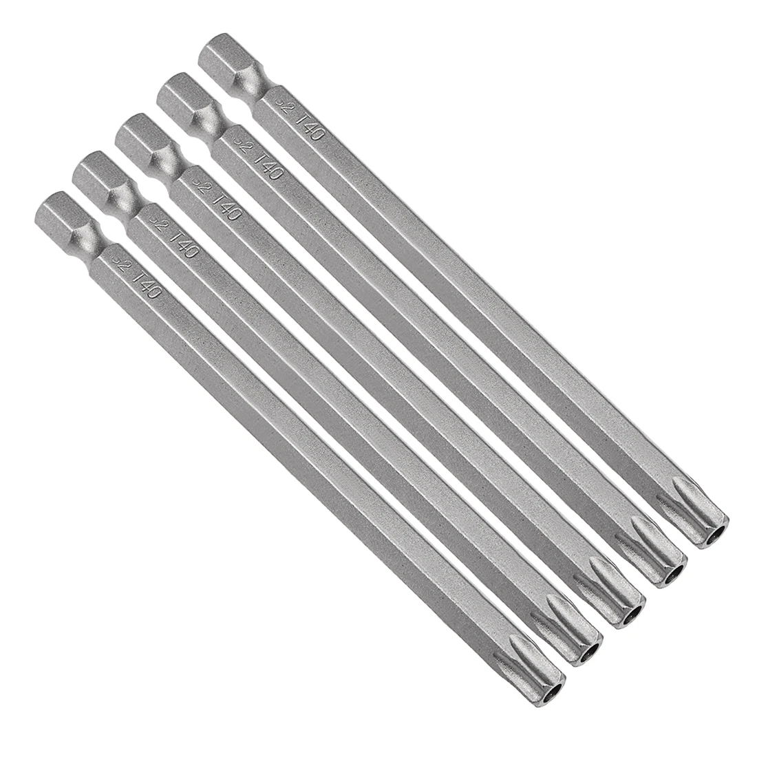 

uxcell 5 Pcs 1/4" Hex Shank T40 Magnetic Security Torx Screwdriver Bits 100mm Length