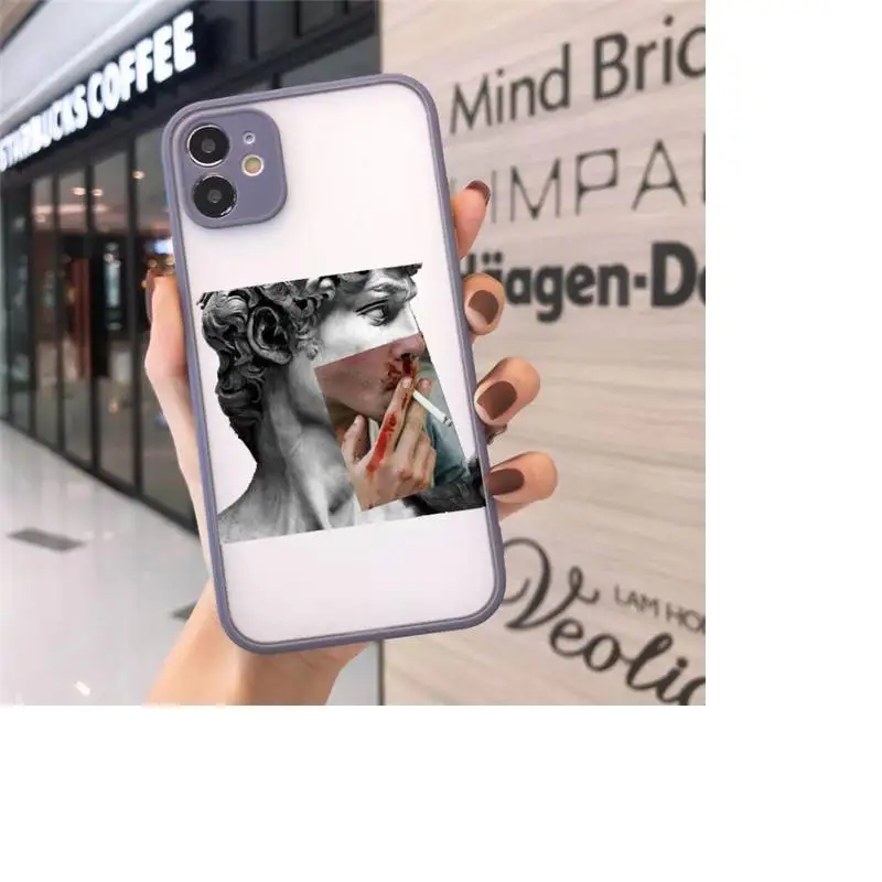 

David Statue Abstract Art Phone Cases matte transparent For iphone 7 8 11 12 plus mini x xs xr pro max cover