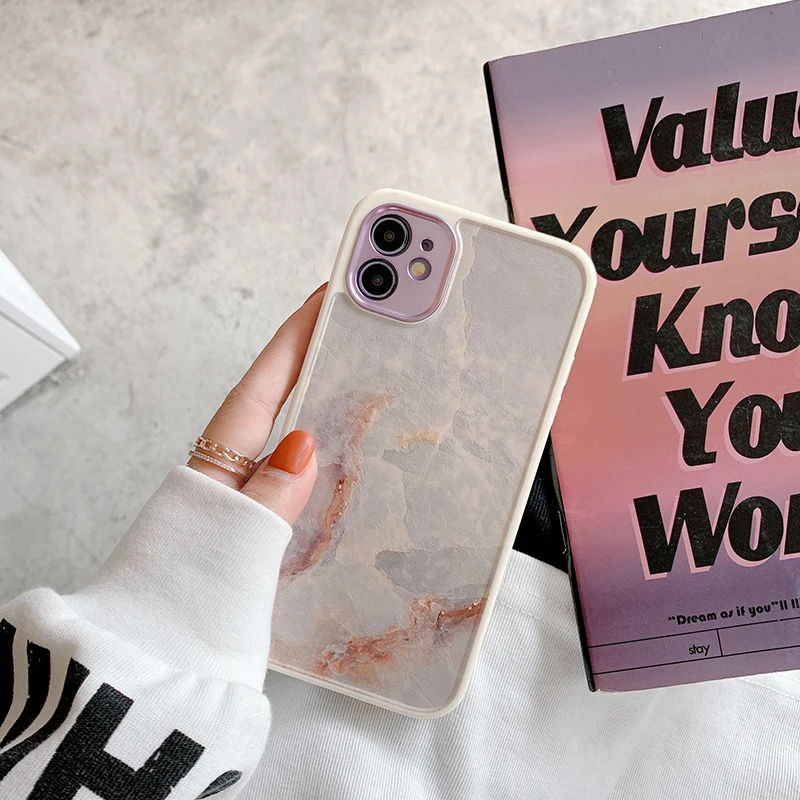 

For iPhone 12 Pro Case Heart Flowers Phone Case For iPhone 11 Pro Max 8 7 Plus X XS Max XR Marble Soft TPU Bumper Cover