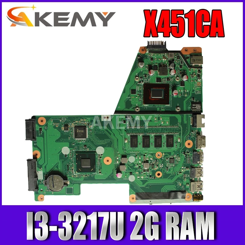 Akemy материнская плата для ноутбука Asus X451CA F451 F451C REV.2.1 HM77 SR0N9 I3 3217U с 2G RAM GMA HD