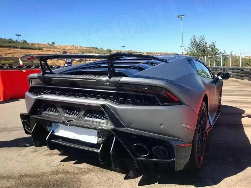 

Carbon Fiber Rear Trunk Spoiler Wings Case for Lamborghini Huracan LP610 LP580 2014-2018 GT Style Car Styling FRP Bumper