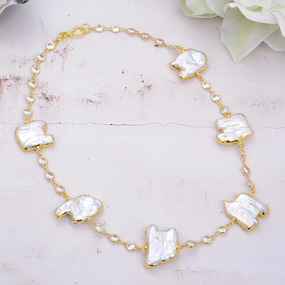 Длинное ожерелье с цепочкой и искусственным жемчугом 22 дюйма |