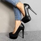 Туфли-лодочки DOBANER женские на платформе, Лоскутная Вечерние, платформа, круглый носок, высокий каблук, вечернее платье, обувь для выпускного вечера, большие размеры 42 44 47 50 52