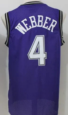 

Men's #4 Chris Webber 55 Jason Williams Jersey Men's Throwback Jersey,100% Stitched basketball Jersey