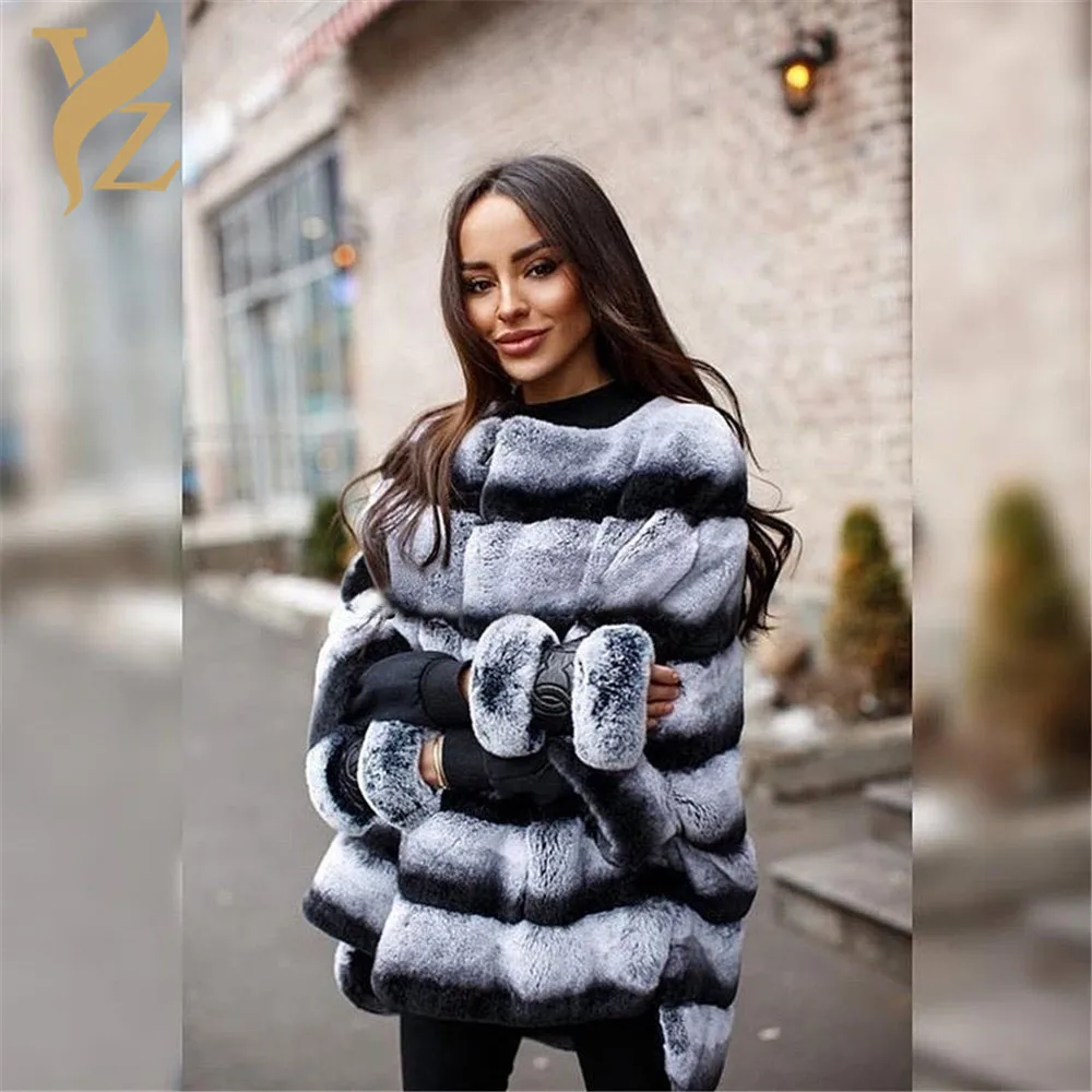 2019 три Цвет куртка с мехом кролика рекс для женщин пуловер зимнее пальто милая