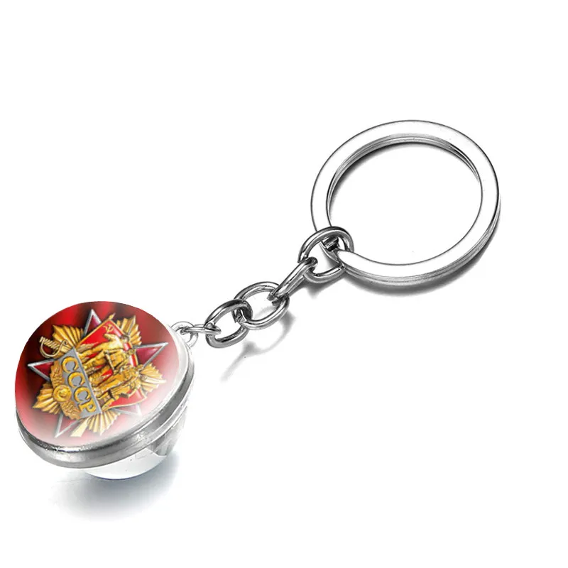 Винтажные России эмблема Pekhota брелки для ключей двухсторонняя стеклянная