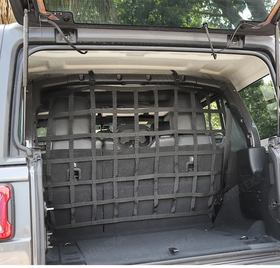 SHINEKA интерьерные молдинги для Jeep Wrangler JK JL 2007- Pet разделительная сетка забор Автомобильный багажник грузовая защитная сетка для Jeep Wrangler JK JL 2007- аксессуары