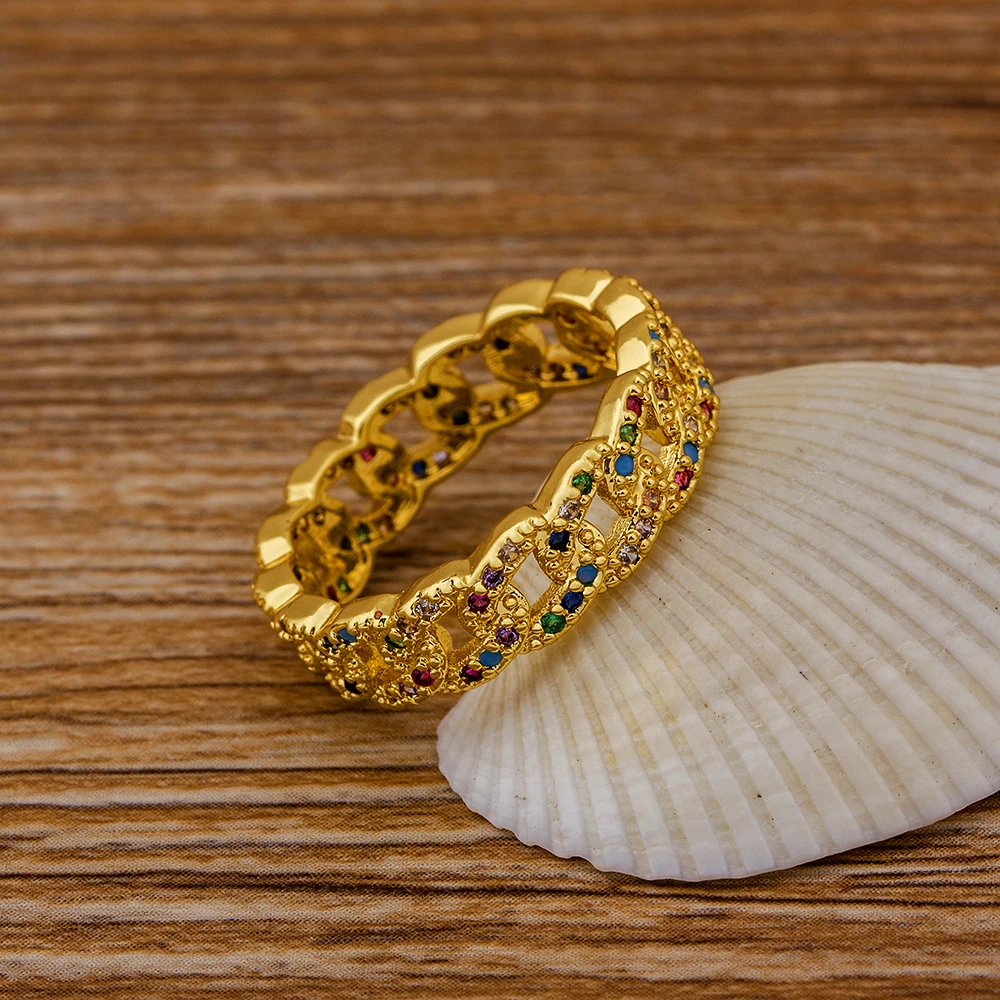 Новое модное милое медное Радужное кольцо AIBEF стразы с кубическим цирконием