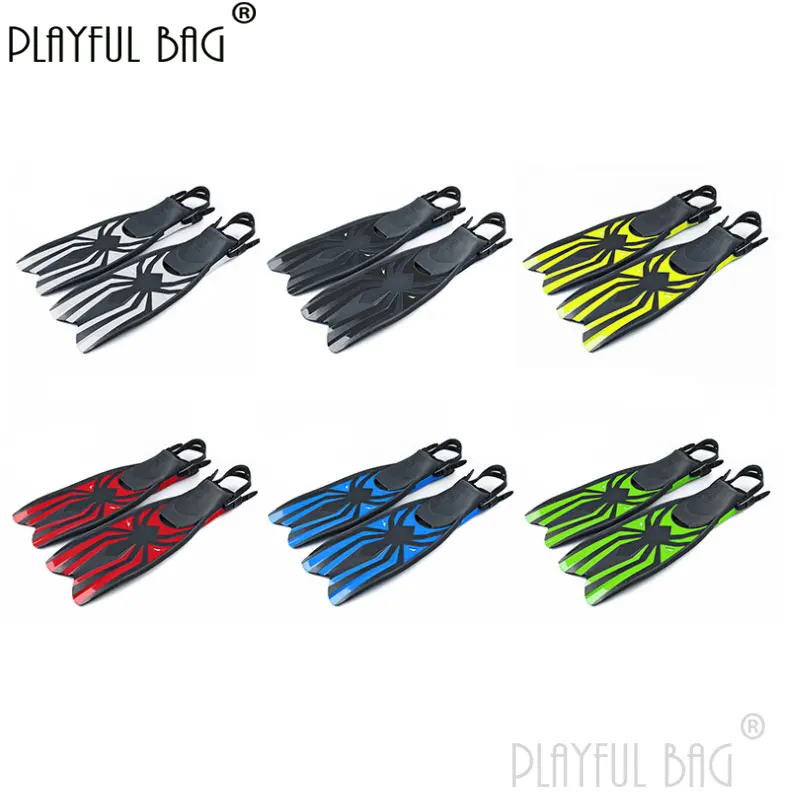 

Playful bag 37-46 adjustable open heel diving fins for adult TPR PP Mid-length Swimming snorkeling fins Diving equipments E106