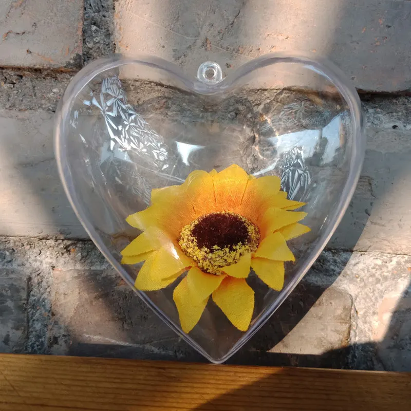 

10 шт. прозрачных твердых шариков для конфет, пластиковые украшения в форме сердца, рождественское, свадебное, праздничное, теплое украшение,...