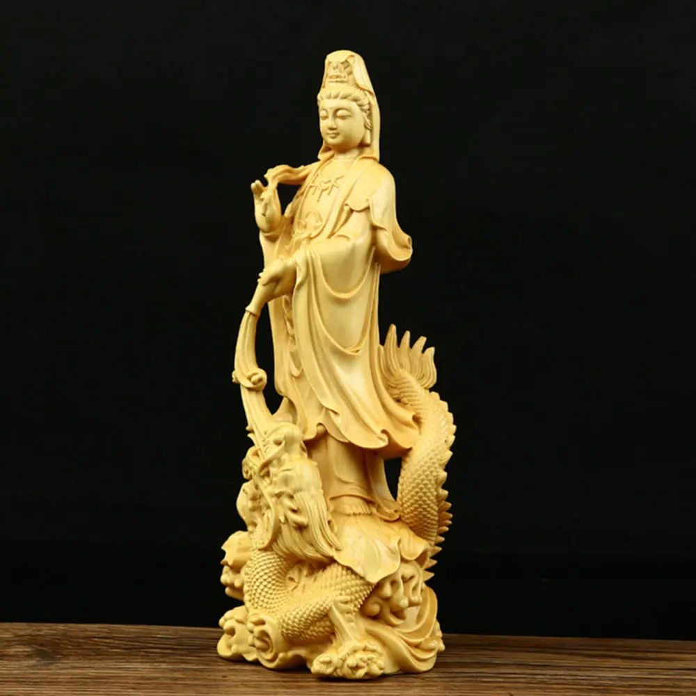 

Chinese Statue Temple Decoration Wooden Ornament Wood Guanyin Statue