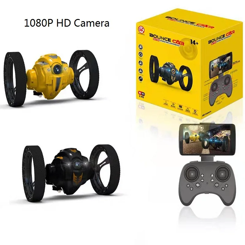 

RC Car Flexible Wheels Rotation LED Night Light RC Cars Bounce Robot 2.4G Jumping Car No Camera or with WIFI Camera 2.0mp 1:10