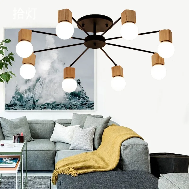 Modern Wood Ceiling Light Living Room Bedroom Lights Office Flush Mount home Decor Lustre | Лампы и освещение