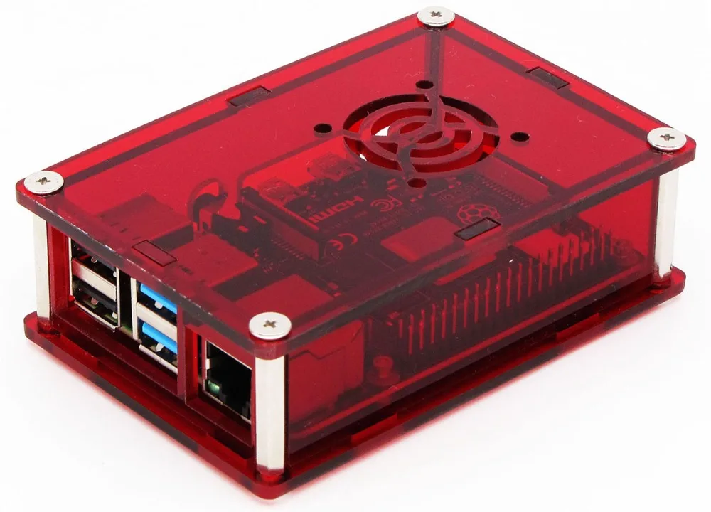 Корпус C4: прозрачный красный Raspberry PI 4 корпус коробка PI4 Модель B 1 ГБ/2 ГБ/4 ГБ полиметилметакрилатные акриловые крышки корпуса КОРПУСА коробка Raspberry PI 4B